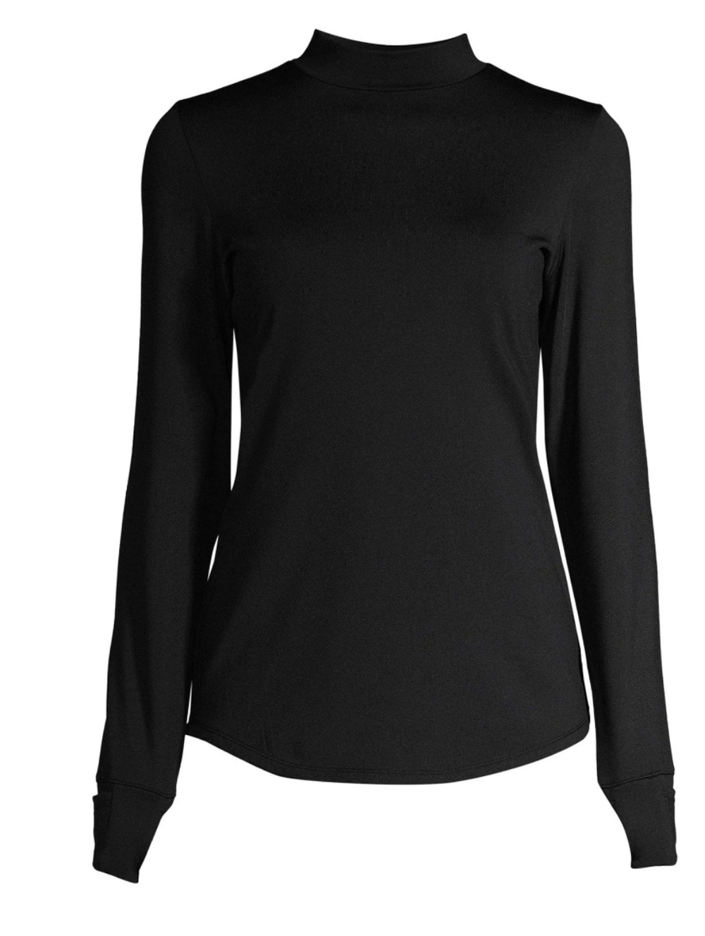 Cuddl Duds Long Sleeve Mock Neck Top - Black.   B2